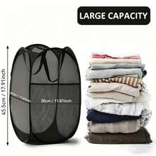 1 pièce Panier à linge pliable et grande capacité, design de stockage sans doublure, poignée ergonomique, tissu en maille respirant. Convient pour la buanderie, la salle de bain, la chambre et le salon, une solution de rangement idéale pour la maison, peut également être offert comme cadeau de pendaison de crémaillère. - Multicolore - Voir 4