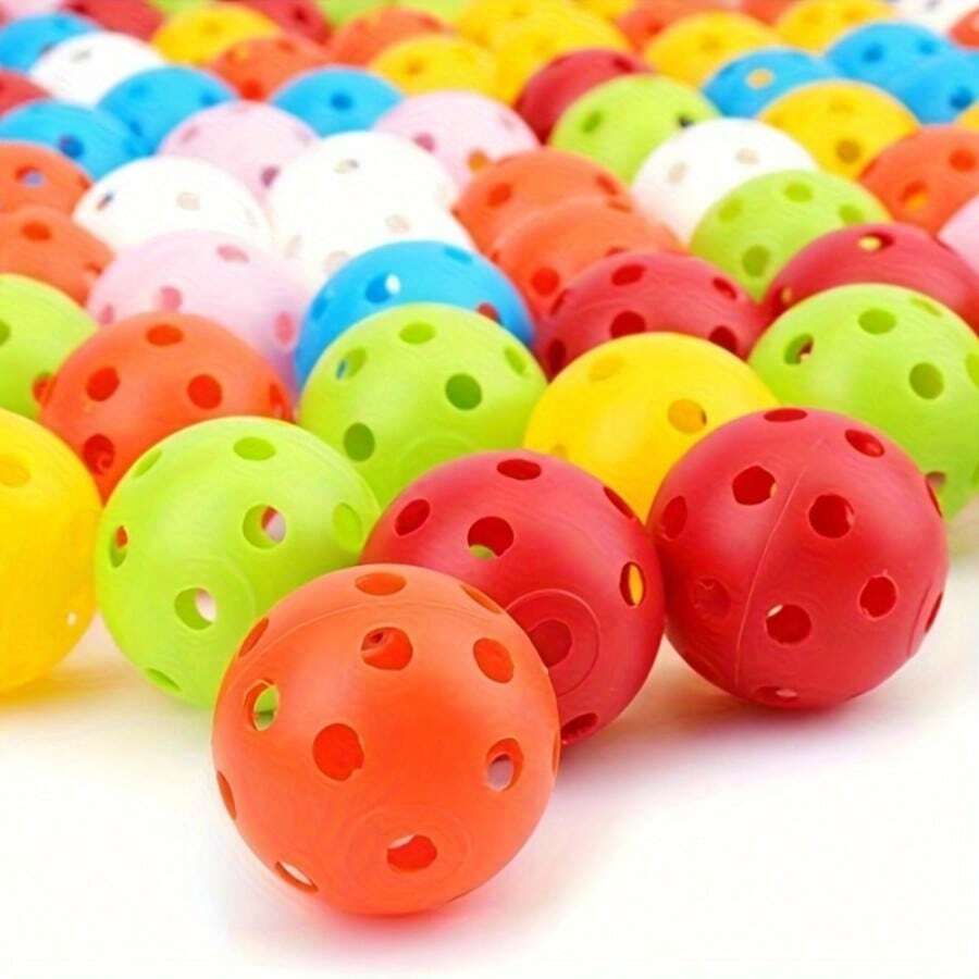 10 quả bóng tập golf bằng nhựa PE nhiều màu, thích hợp cho việc luyện tập đánh golf ngoài trời và trong nhà dành cho người lớn ở mọi trình độ, phụ kiện golf. - Nhiều màu - Xem 1