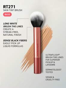 Cọ trang điểm nền Real Techniques Skin Tint Base, cọ trang điểm nền dạng lỏng dành cho kem nền và kem dưỡng ẩm có màu, tán đều không lem, lông cọ siêu mềm mại, không thử nghiệm trên động vật. - Màu Hồng  San hô - Xem 3
