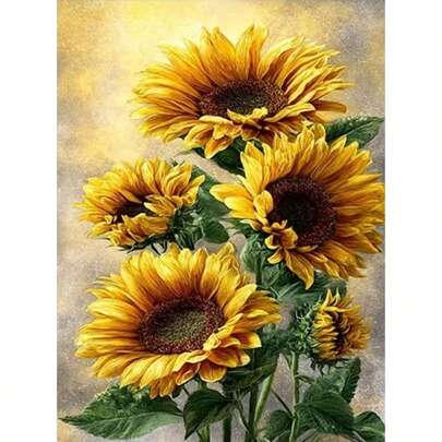 1pc [30*40cm/11.8*15.7in]5D Acrylic Diamond Painting Kit, Sunflower Pattern, Suitable For Adult Beginners DIY Mosaic Diamond Art, Full Drill Handmade DIY Diamond Painting, Suitable For Living Room, Bedroom, Office Wall Decor Painting, Surprise Gift For Family And Friends, Frameless