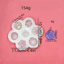Khuôn silicon nhỏ 7 lỗ hình cây mọng nước, khuôn silicon nhỏ 7 lỗ hình hoa để làm sáp thơm, khuôn silicon trang trí nhà cửa hình xà phòng và nến. - A-trắng - Xem 7