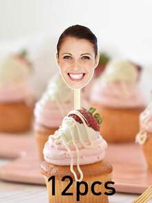3-48 cái topper cupcake in mặt tùy chỉnh, trang trí tiệc sinh nhật, topper bánh cưới, topper bánh kim tuyến, tiệc độc thân, tốt nghiệp 2026 - phong cách A - Xem 11