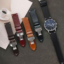 Oil Wax Leather Watch Strap For Men And Women 18mm 20mm 22mm With Quick Release Spring Bar Butterfly Buckle And Gift Box Replacement Calfskin Watch Band - Mouldless - View 5