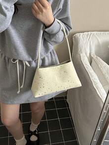 Bolso de tote con estampado de estrella, estilo Ins, de gran capacidad para estudiantes/viajes, casual coreano, nueva llegada 2026 - Butter Yellow - Ver 4