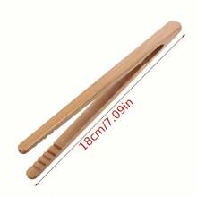 2个/1个面包夹，7英寸厨房多用途夹，烹饪夹，竹制夹子，可用于夹吐司、泡菜、茶叶、水果沙拉 - 彩色 - 查看 10