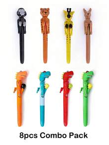 1pc/2pcs/4pcs Cool Dinosaur Boxing Ballpoint Pen, 0.7mm, Suitable As Back To School Gift And Stationery - Dinosaur Boxing Pen - View 25