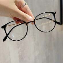1 Mrs. Fu's Round PC Frame Metal Leg Simple Non-Prescription Glasses - Black - View 4