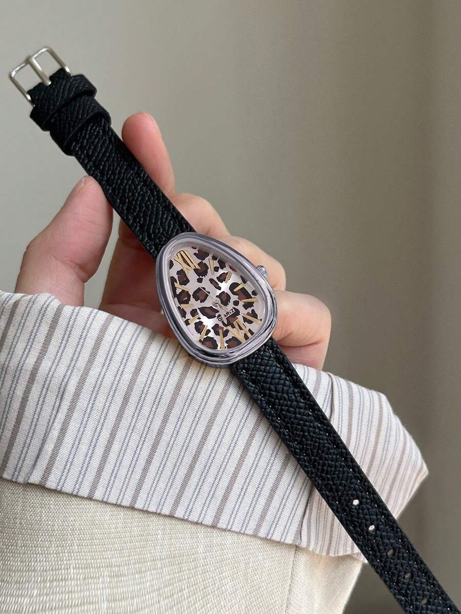 女士PU皮表带腕表,圆形表盘,数字显示,复古英伦风格,小众奢华石英表,适合节日、派对、婚礼、返校季、圣诞节、感恩节、万圣节、复活节等各种场合,是送给女性的最佳礼物。 - 黑色 - 查看 1