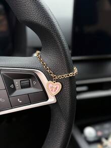 1pc Butterfly Bow Love Car Steering Wheel Decorative Chain Female Interior Decoration Accessories - A - View 7