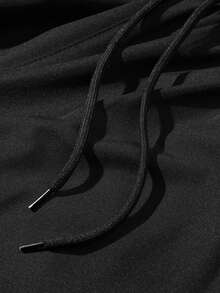 AHTELB 男士七分裤，宽松休闲直筒裤，健身训练跑步裤，夏季薄款透气裤 - 黑色 - 查看 5