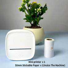 ORICO-B23+1 Roll 56mm White Continuous Label Paper, Label Maker With Tape, 2-Inch Portable Thermal Label Paper, Mini Label Printer, Paper Size: 2.2 Inch, Wireless Connection, Ink-Free Printing, Multiple Template Fonts & Icons, Customizable Labels For Home, School - White - View 2