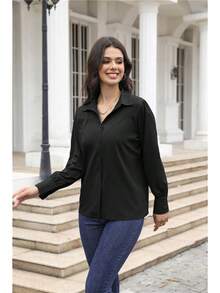Women Outdoor Shirts - Black - View 2