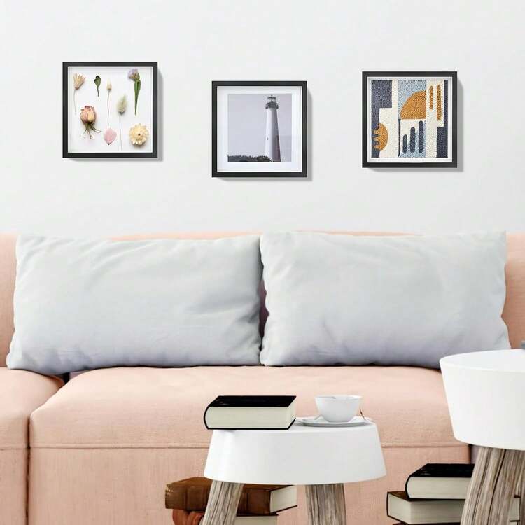 3D Stereoscopic Photo Frame, Dimensions 22 X 22 Cm, 3D Stereoscopic Object Photo Frame, Depth 3 Cm, Suitable For Walls And Tabletops, Can Be Used As A Photo, Object, Wedding Bouquet, DIY Artwork Display Box (Black) - đen - Xem 6