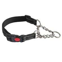 马丁格尔犬项圈，配有不锈钢链和反光尼龙绳，可调节防拉扯训练项圈，适用于小型、中型和大型犬。 - 黑色 - 查看 12