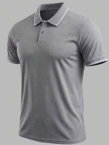 3件組男友風男士輕量透氣跑步健身運動休閒短袖 Polo 衫與條紋 T-shirt 套裝，夏季運動 - 彩色 - 查看 4