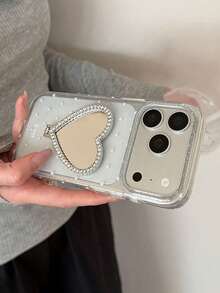 Ốp lưng điện thoại trong suốt đính kim cương lấp lánh hình trái tim, họa tiết sóng chấm bi, tương thích với iPhone 17 Pro Max 17 Pro 17 16 Pro Max 16 Pro 16 15 Pro Max 15 Pro Max 15 Pro 15 14 Pro Max 14 Pro 14 13 Pro Max 13 Pro 13 12 Pro Max 12 Pro 12 11 Dễ thương và cá tính - Trái tim tình yêu nhỏ bé - Xem 6