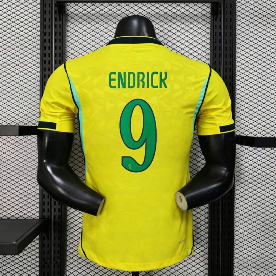 [48-Hour Shipping] Brazil National Team 2026-2027 Season Home Yellow Short-Sleeve Football Jersey, Player Version, Numbers 7 / 9 / 10 / 11 - Số 9 - Xem 1