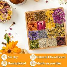 Sukh Dried Herbs Kit - Dried Botanicals Bulk,14 Bags Natural Dry Flowers And Herbs For Soap,Candle,Perfume,Bath Bombs,Resin Jewelry Making Supplies,Fragrance Sachet DIY And Witchcraft - 白色 - 查看 4