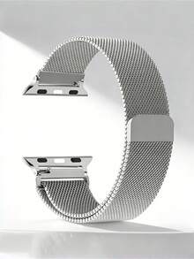 时尚金属米兰尼斯表带，兼容 38mm–49mm，磁吸式不锈钢表带，男女通用，可替换表带，兼容 SE Ultra Series 11 10 9 8 7 6 5 4 3 2 1 - 轉接頭款米蘭 - 查看 12