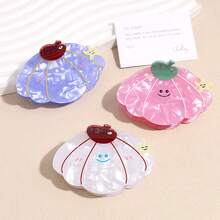 1个休闲街头风新款卡通爪夹醋酸纤维发夹，优雅水钻镶嵌发爪发饰 - 彩色 - 查看 2