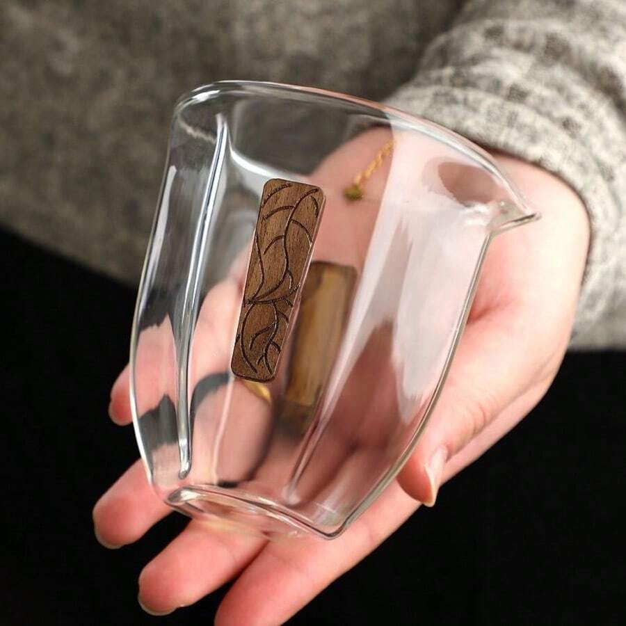 1个复古耐热玻璃分享杯,高品质咖啡/茶分隔杯,家用杯,冷饮混合杯,耐热,适合饮用茶、冷饮、咖啡等多种场景 - 彩色 - 查看 1