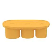 3-Cavity Silicone Hollow Cylinder Ice Mold Yellow Frozen Mold For Tumblers Beverage Cooling Tool (No Outer Box) - 黃色 - 查看 1