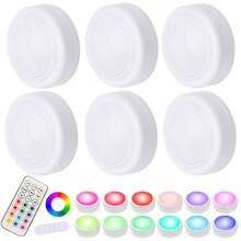 6入組 RGB 衣櫃燈、櫥櫃燈,便攜式 LED 燈,冰球燈,適用於居家裝飾、派對佈置、臥室、樓梯、衣櫃、臥室牆面、櫥櫃等場景,可營造多種氛圍(附遙控器) - 冰上曲棍球燈 - 查看 14