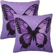 1pc Purple Butterfly Print Throw Pillow Cover - Soft & Comfortable, Machine Washable, Zipper Closure, Woven Polyester Fabric, Suitable For Sofa And Outdoor Decor - Nhiều màu - Xem 5
