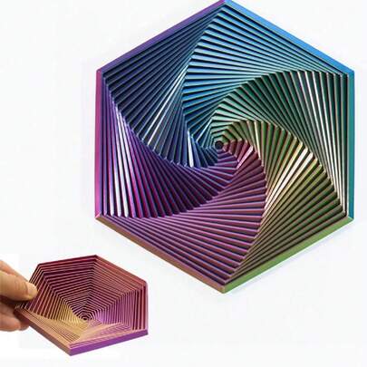 1个3D打印六边形螺旋指尖玩具，创意十足，趣味盎然，色彩缤纷，互动性强，适合成人手指放松，可作为生日、毕业派对、节日礼物送给家人和朋友。