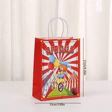 Bolsas de regalo con tema de circo, bolsas de papel con asas con dibujos animados de payasos, bolsas de golosinas de carnaval para fiestas de cumpleaños de niños, baby shower, suministros para fiestas - Multicolor - Ver 9