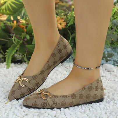 Nuevos zapatos planos con hebilla y punta puntiaguda de estilo elegante, zapatos casuales cómodos con bordados y de fácil puesta para mujeres