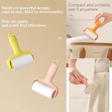 4 pièces Kit de mini-rouleau anti-peluches pratique - 1 poignée + 3 rouleaux de recharge, adhésif puissant pour le retrait des poils d'animaux, facile à utiliser, poignée réutilisable, sans électricité nécessaire pour les animaux de compagnie/vêtements/tapis/sièges de voiture, essentiel pour les propriétaires d'animaux de compagnie, accessoires de voyage, accessoires automobiles, voyage, couleur aléatoire - Multicolore - Voir 8