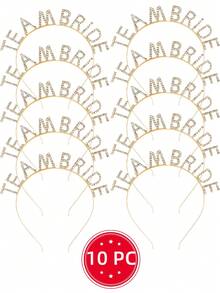 1pc/10pcs Bridal Party English Letter Alloy Shiny Rhinestone Wedding Hair Accessories - Silver - View 6