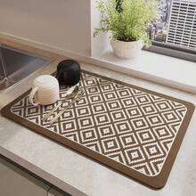 1 Piece, Simple Solid-Color Kitchen Countertop Absorbent Pad, Modern And Simple Natural Diatom Mud Rectangular, Absorbent, Easy-To-Clean Multi-Functional Diatom Mud Heat Insulation Pad, Suitable For Daily Kitchen Use, Moving To A New Home, And All-Season Use. - Multicolor - View 21