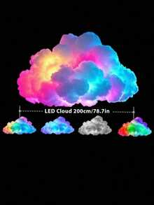 Best-Selling USB Cloud Lightning Lamp - Remote Control And Voice Control LED DIY Atmosphere Light Suitable For Gaming Room | Customizable Shape, Multi-Scene RGB Color Change Decoration (Gaming Room/Holiday Decoration/Room Decoration/Advertising Display) - White - View 8