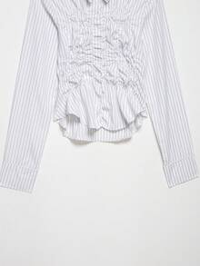 Camellia New Spring/Summer Women's Fashion Elastic Pleated Chiffon Blouse White - White - View 5