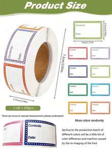 1000pcs Waterproof, Oil-Proof Labels - Suitable For Refrigerator, Freezer, Food Storage Room And Kitchen Organization - Perfect For Food Containers, Jars, Lunch Boxes, Food Storage Labels, Minimalist Design, Oil-Resistant Material, Busy Households, Thank You Stickers, Birthday Stickers, Gift Labels, Label Stickers - Multicolor - View 10