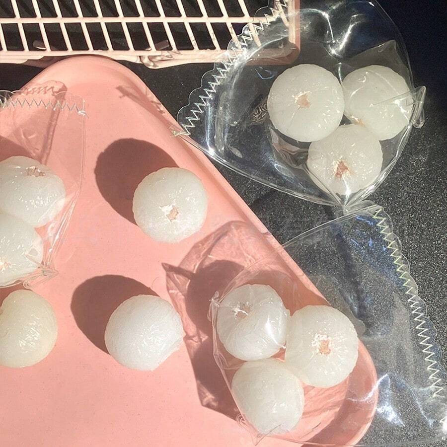 1 Set de Juguete de Estrés Realista Hecho a Mano de Lichi Exprimible, Estilo Ins de Alta Calidad Gadget de Fruta Lichi Exprimible