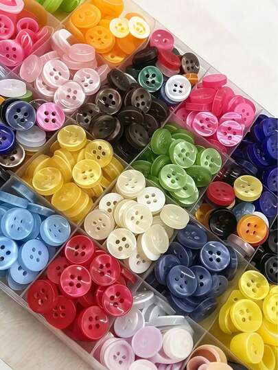 100pcs Assorted Color Buttons - Random Mix, Vintage Style Round Buttons, Suitable For DIY Crafts, Shirts, Sewing, Wallet Making, Decorative Materials, Colorful Buttons (10/30/50/100pcs Random Color Mix)
