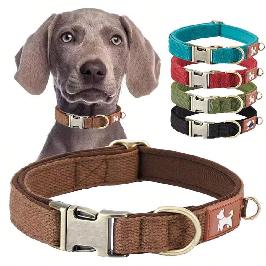 Vintage Color Nylon Mesh Lining Dog Collar, Suitable For Small, Medium And Large Dogs
