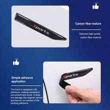 2pcs Carbon Fiber Leaf Plate Side Stickers, Car Body Modification Decoration Stickers, Fender Blade Dedicated Car Stickers, Exterior Accessories - A - View 4