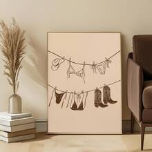1pc Canvas Wall Art, Framed Wall Art, Bikini Art Print, Brown Bikini Beach Illustration, Bikini Wall Art, Swimsuit Poster, Beach Cowgirl Print, Ocean Poster, Western Cowgirl Decor Art, Apartment Decor, College Dorm Decor, Summer Poster, Room Decor, Home Decor, Dorm Decor, Bedroom Decor, Living Room Decor, Bathroom Decor, Office Decor, Kitchen Decor, Gift, Mother's Day Decor, Summer Decor - Mother's Day Art - View 11