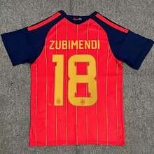 [48-Hour Shipping] Spain National Team 2026-2027 Season Home Red And Gold Striped Short-Sleeve Football Jersey With Multiple Player Numbers 2 / 8 / 10 / 19 / 20 - 2號 - 查看 2
