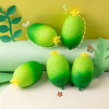 1 pieza Juguete de estrés para apretar frutas y verduras, Juguete antiestrés de pepino de rebote lento - Multicolor - Ver 3