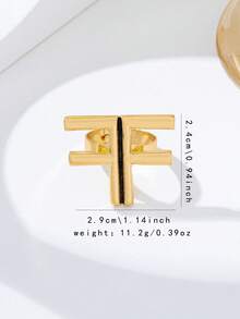 1pc Minimalist Fashion Gold Letter Necklace (Women's) - Golden Yellow 10 - View 10