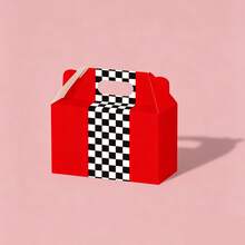 12/24pcs Black & White Checkered Gift Boxes, Racing Theme Birthday Party Favor Boxes, Foldable Handled Party Decoration Boxes, Suitable For Wedding, Festival, Party - View 4
