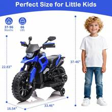Gaderth 6V Motorcycle For Kids, Ride On Motorcycle With Traning Wheels, Headlight & Music, 2-5mph Adjustabled Speed Electric Bike For Kids,Electric Toddler Bike For Child As The Gift - Blue - View 5