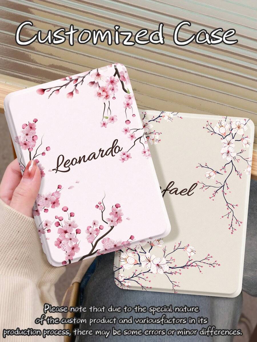 Ayotu 适用于 Kindle 第 11 代(2024/2022 年款,6 英寸)、Kindle Paperwhite 第 12 代(2024 年款)、Clara BW 2024(6 英寸)的定制樱花图案保护套,防摔设计,支持睡眠/唤醒功能 - 彩色 - 查看 1