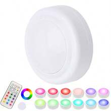 6入組 RGB 衣櫃燈、櫥櫃燈,便攜式 LED 燈,冰球燈,適用於居家裝飾、派對佈置、臥室、樓梯、衣櫃、臥室牆面、櫥櫃等場景,可營造多種氛圍(附遙控器) - 冰上曲棍球燈 - 查看 15