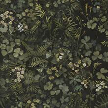 深绿色植物壁纸，神秘植物可移除自粘预涂胶壁纸，适用于浴室，简约森林草原叶子壁纸 - 1PC - 查看 1